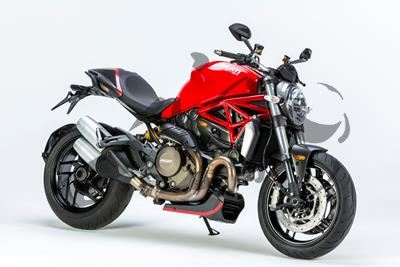 Carbon Ilmberger Stiefelschutz am Auspuff Ducati Monster 1200 S