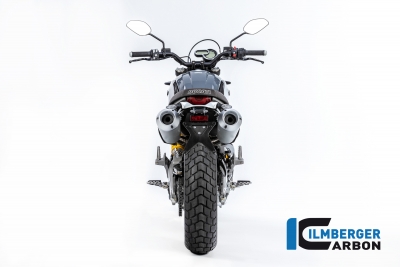 Carbon Ilmberger uitlaat hitteschild op spruitstuk grote Ducati Scrambler 1100