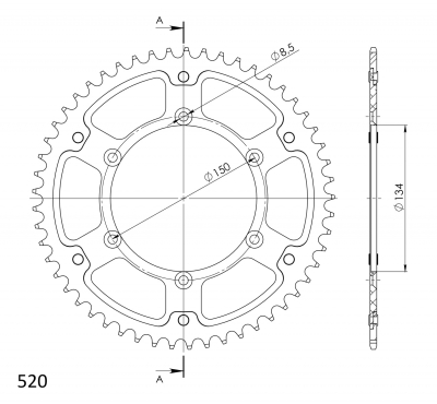 Supersprox Stealth Zahnkranz Kawasaki KLX 300 A2-A7