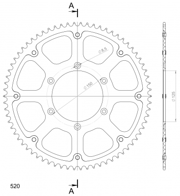 Supersprox Stealth sprocket KTM 150 EXC