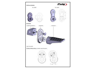 Set pedane Puig regolabili Ducati Scrambler 1100 Sport Pro