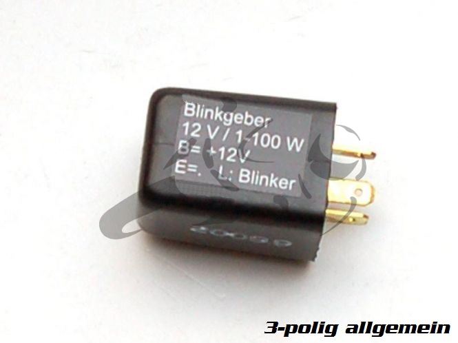 Blinkrelais 12V, elektronisch (3polig) lastunabhängig/geeignet für