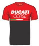 Camiseta Ducati Corse Negra/Roja